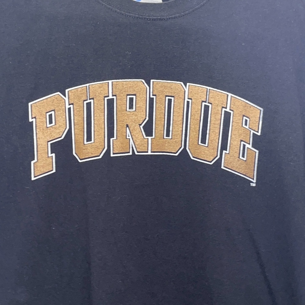 Purdue University Men’s Graphic T-Shirt‎ Black Large Port & Company College NCAA - Picture 2 of 4